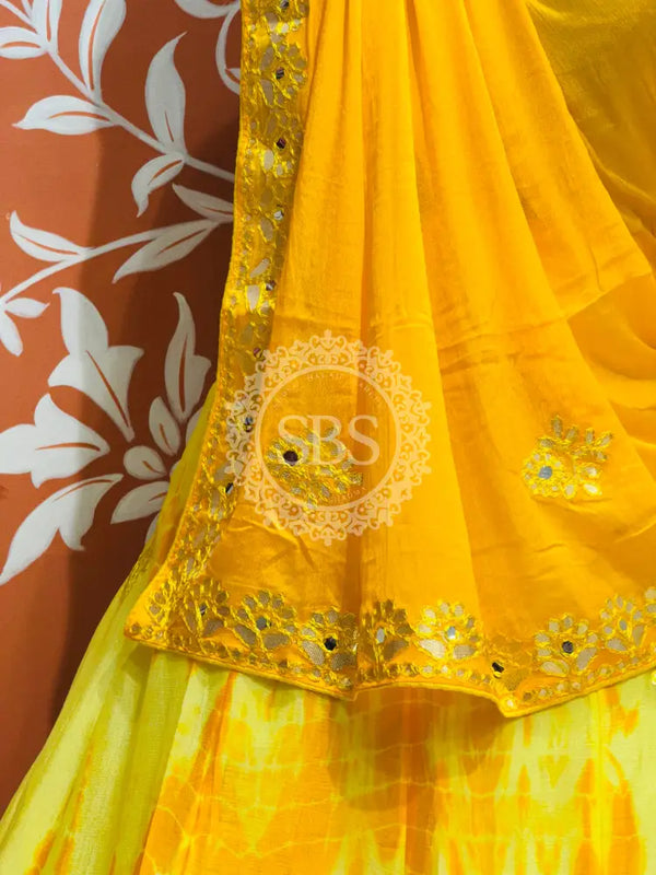 CHINON SHIBORI HANDWORK GOTA PATTI LEHENGA