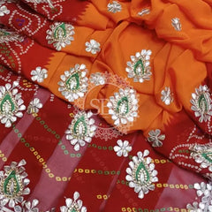 CHUNARI PEELIYA SAREE Orange / Free Size