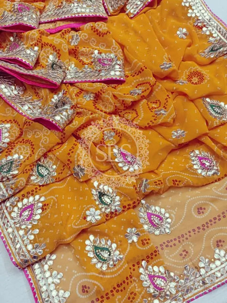 CHUNARI PEELIYA SAREE Yellow / Free Size