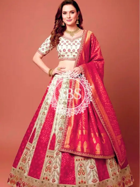 COSMOS BANARSI HEAVY HANDWORK LEHENGA