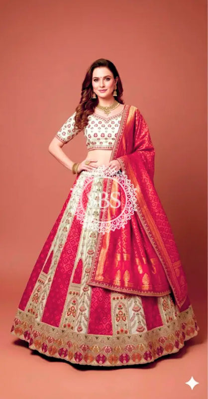 COSMOS BANARSI HEAVY HANDWORK LEHENGA
