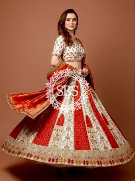 COSMOS BANARSI HEAVY HANDWORK LEHENGA