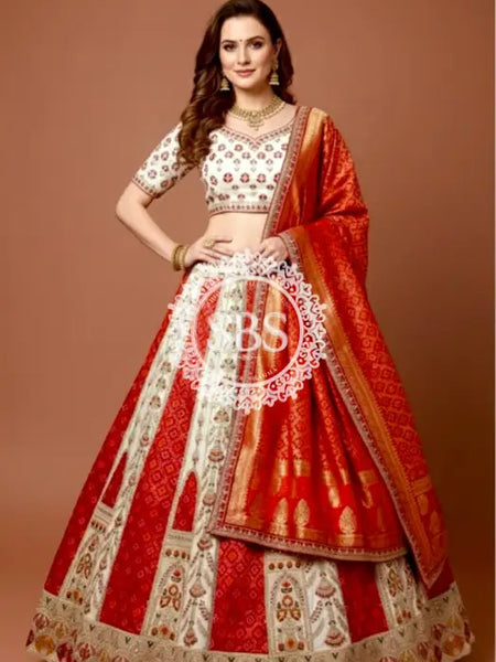 COSMOS BANARSI HEAVY HANDWORK LEHENGA