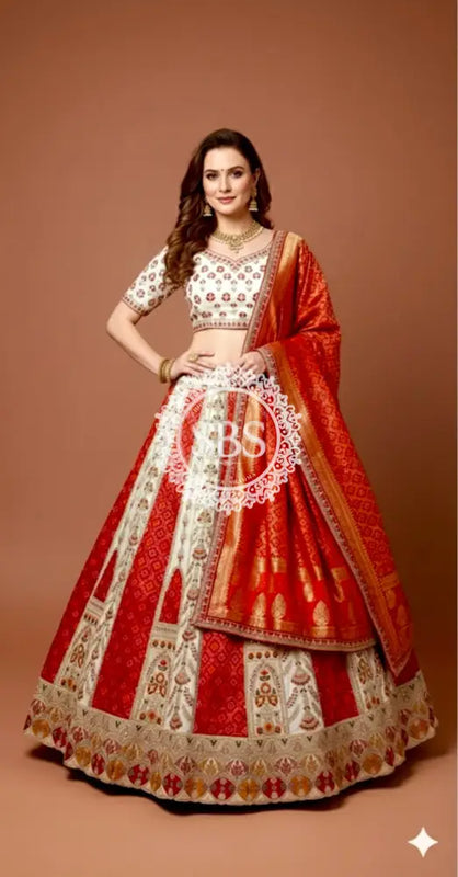 COSMOS BANARSI HEAVY HANDWORK LEHENGA