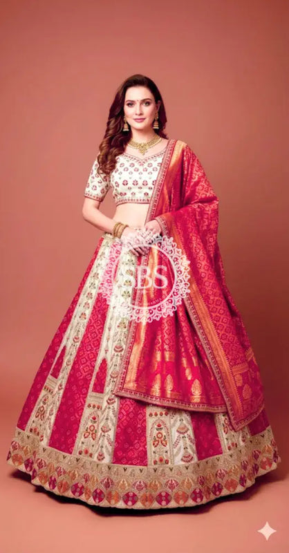 COSMOS BANARSI HEAVY HANDWORK LEHENGA