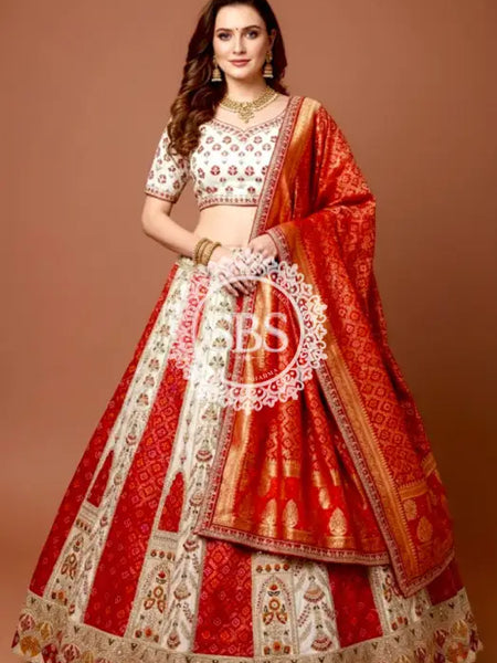 COSMOS BANARSI HEAVY HANDWORK LEHENGA