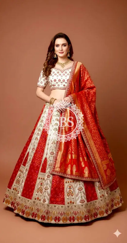 COSMOS BANARSI HEAVY HANDWORK LEHENGA