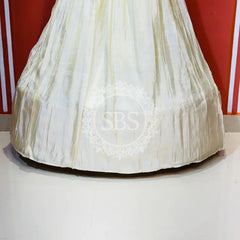 COSMOS TISSUE GOWN WITH JACKET INDO WESTERN White / Free Size