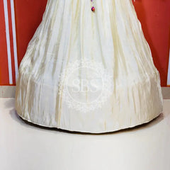 COSMOS TISSUE GOWN WITH JACKET INDO WESTERN White / Free Size