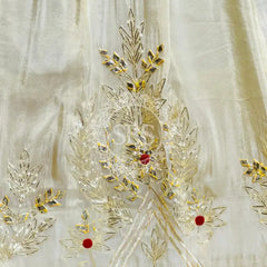 COSMOS TISSUE LEHENGA KACHI PATTI PELIYA DUPATTA Red / Free Size