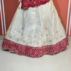 COSMOS TISSUE PURE BHANDEJ GEORGETTE DUPATTA LEHENGA