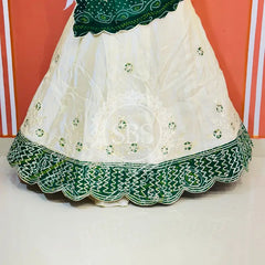 COSMOS TISSUE PURE BHANDEJ GEORGETTE DUPATTA LEHENGA