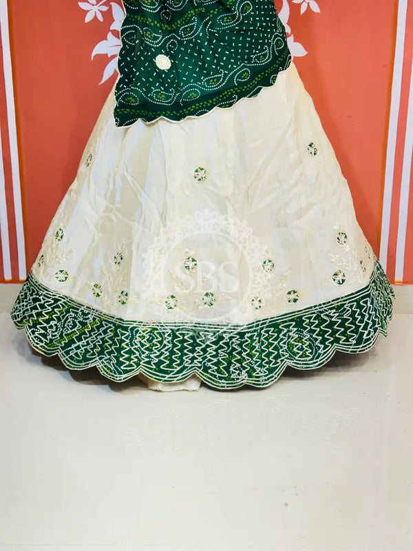 COSMOS TISSUE PURE BHANDEJ GEORGETTE DUPATTA LEHENGA