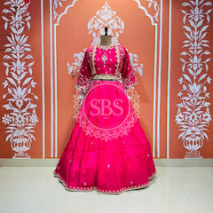 COSMOS TISSUE SILK INDO WESTERN Pink / Free Size