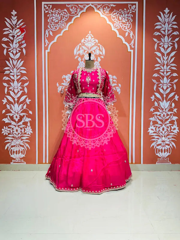 COSMOS TISSUE SILK INDO WESTERN Pink / Free Size