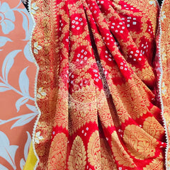 COSMOS TISSUE SILK LEHENGA WITH GHATCHOLA DUPATTA