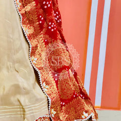 COSMOS TISSUE SILK LEHENGA WITH GHATCHOLA DUPATTA