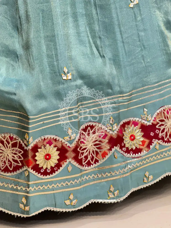 COSMOS TISSUE SILK LEHENGA WITH GHATCHOLA DUPATTA