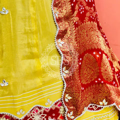 COSMOS TISSUE SILK LEHENGA WITH GHATCHOLA DUPATTA