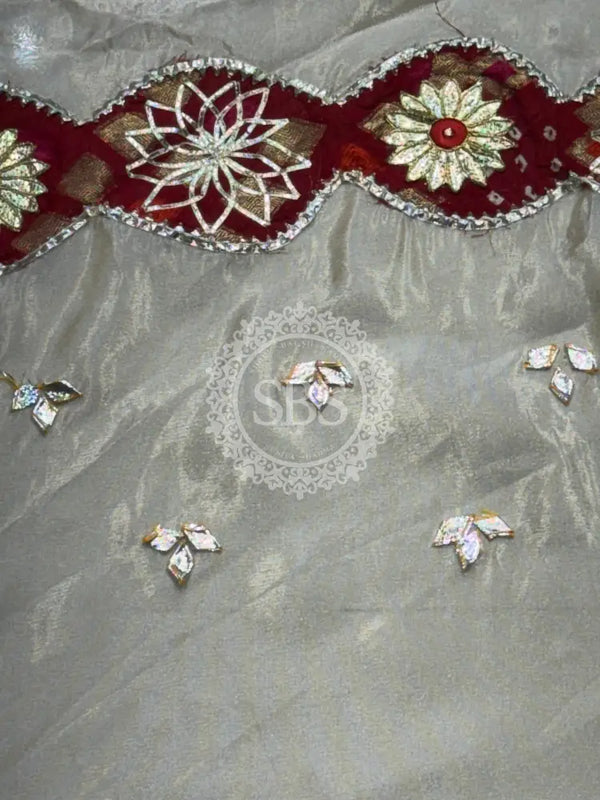 COSMOS TISSUE SILK LEHENGA WITH GHATCHOLA DUPATTA