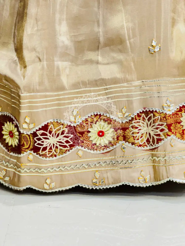 COSMOS TISSUE SILK LEHENGA WITH GHATCHOLA DUPATTA