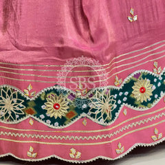 COSMOS TISSUE SILK LEHENGA WITH GHATCHOLA DUPATTA