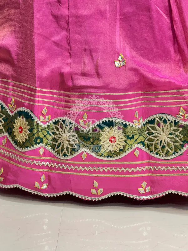 COSMOS TISSUE SILK LEHENGA WITH GHATCHOLA DUPATTA