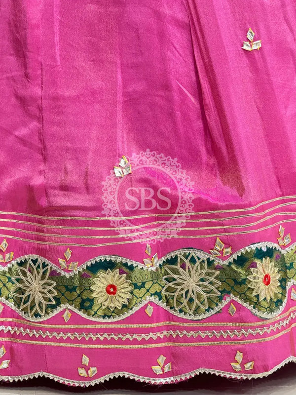 COSMOS TISSUE SILK LEHENGA WITH GHATCHOLA DUPATTA