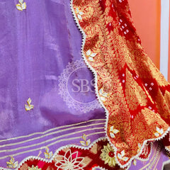 COSMOS TISSUE SILK LEHENGA WITH GHATCHOLA DUPATTA