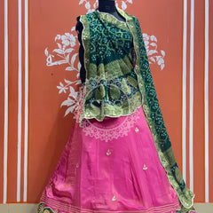 COSMOS TISSUE SILK LEHENGA WITH GHATCHOLA DUPATTA