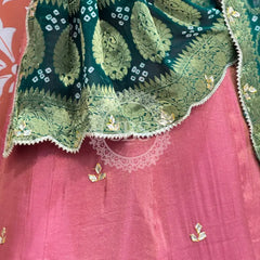 COSMOS TISSUE SILK LEHENGA WITH GHATCHOLA DUPATTA