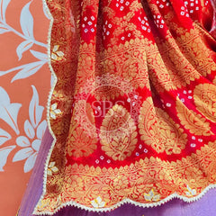 COSMOS TISSUE SILK LEHENGA WITH GHATCHOLA DUPATTA