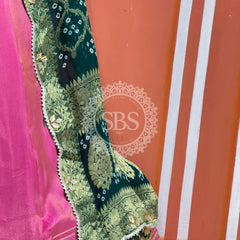 COSMOS TISSUE SILK LEHENGA WITH GHATCHOLA DUPATTA