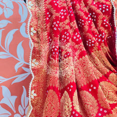 COSMOS TISSUE SILK LEHENGA WITH GHATCHOLA DUPATTA