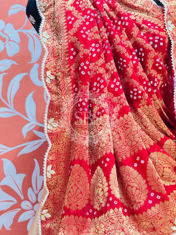 COSMOS TISSUE SILK LEHENGA WITH GHATCHOLA DUPATTA