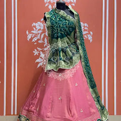 COSMOS TISSUE SILK LEHENGA WITH GHATCHOLA DUPATTA