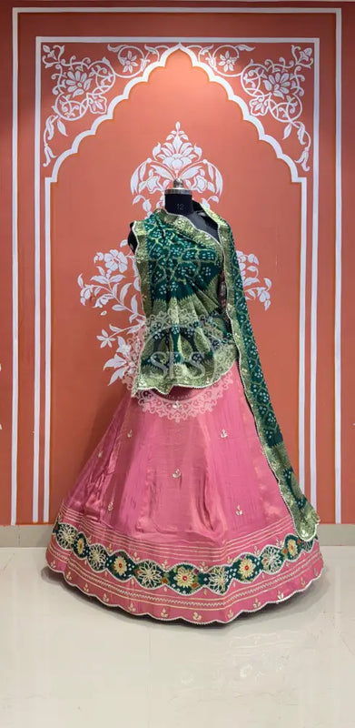 COSMOS TISSUE SILK LEHENGA WITH GHATCHOLA DUPATTA