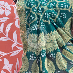 COSMOS TISSUE SILK LEHENGA WITH GHATCHOLA DUPATTA