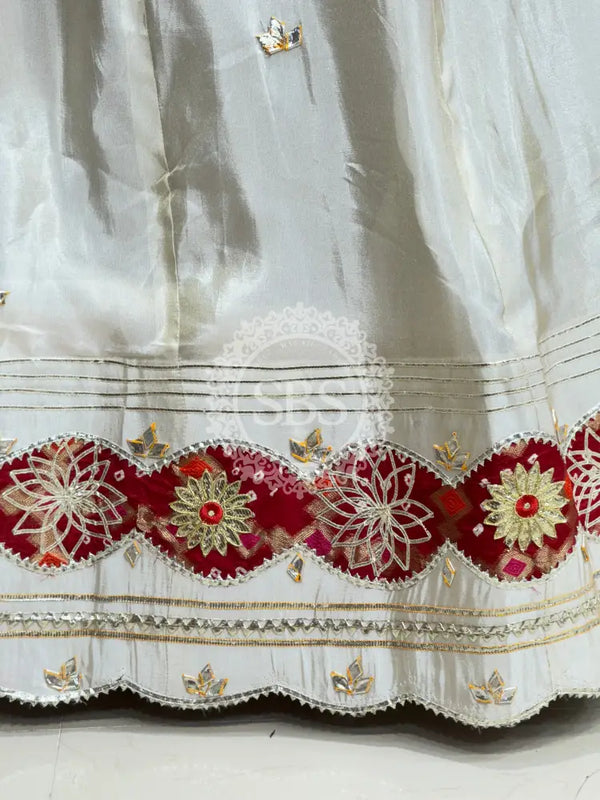 COSMOS TISSUE SILK LEHENGA WITH GHATCHOLA DUPATTA