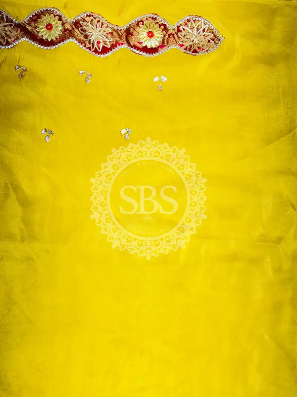 COSMOS TISSUE SILK LEHENGA WITH GHATCHOLA DUPATTA