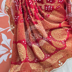 COSMOS TISSUE SILK LEHENGA WITH GHATCHOLA DUPATTA