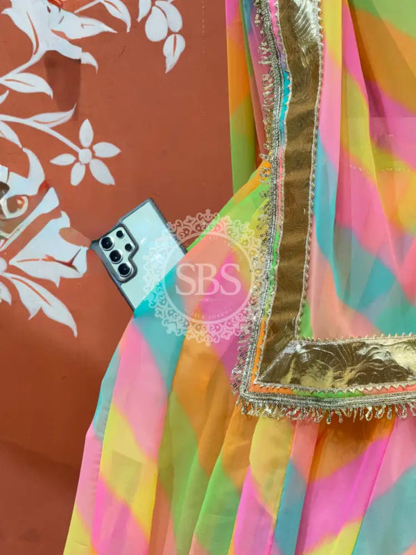 COTTON CANDY 7 metre Lehenga Multi / Free Size