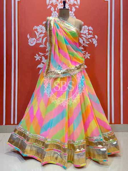 COTTON CANDY 7 metre Lehenga Multi / Free Size