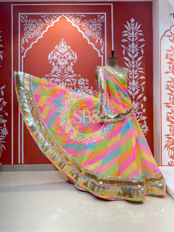 COTTON CANDY 7 metre Lehenga Multi / Free Size