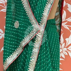 CXC GEORGETTE MOTHRA SILVER WORK SAREE