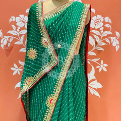 CXC GEORGETTE MOTHRA SILVER WORK SAREE