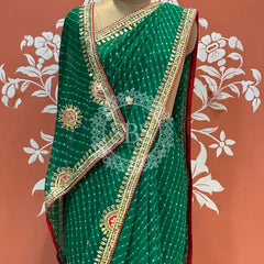 CXC GEORGETTE MOTHRA SILVER WORK SAREE