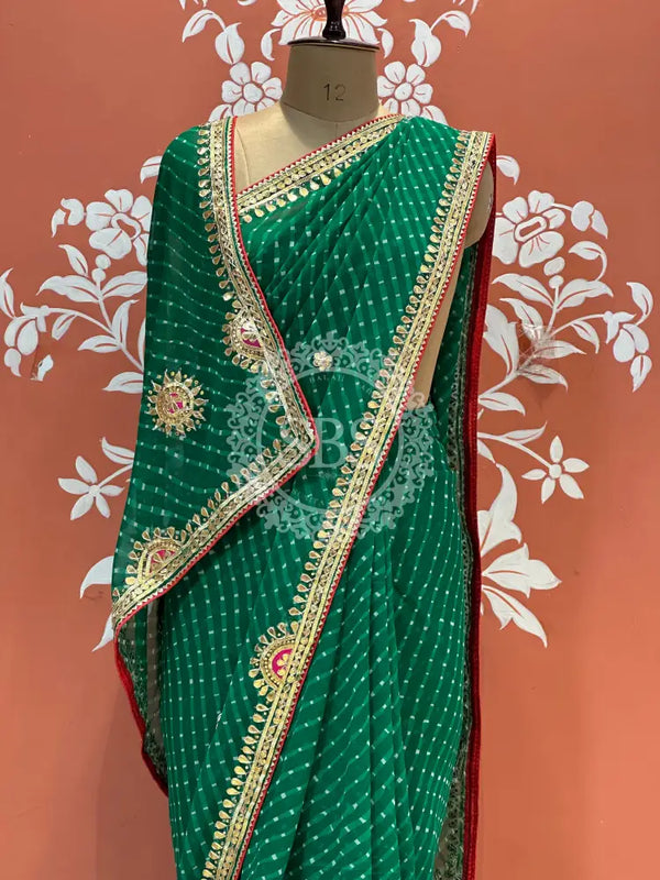 CXC GEORGETTE MOTHRA SILVER WORK SAREE