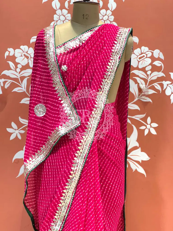 CXC GEORGETTE MOTHRA SILVER WORK SAREE