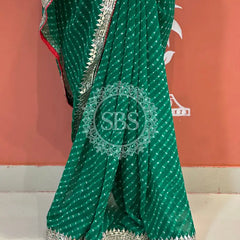 CXC GEORGETTE MOTHRA SILVER WORK SAREE